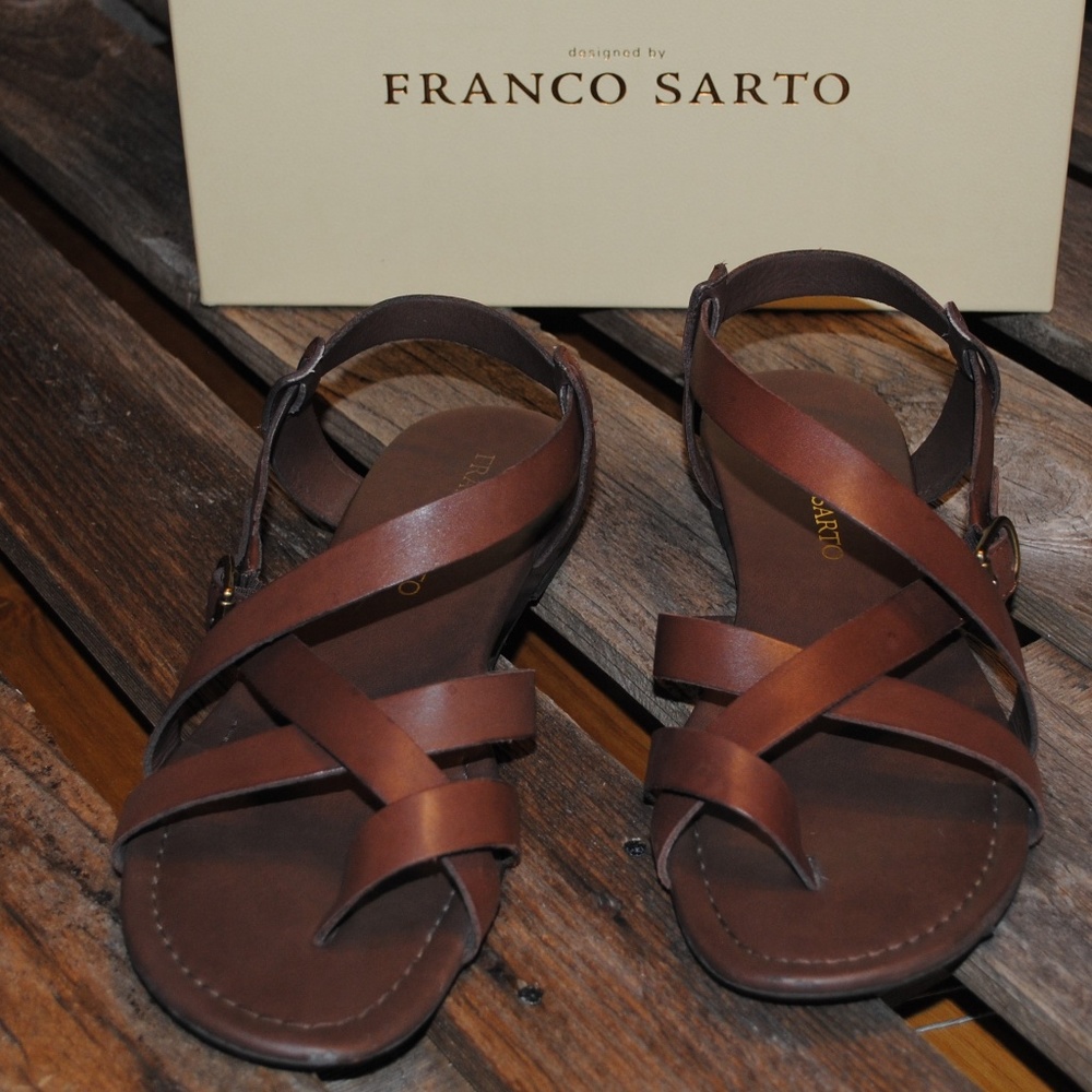 FRANCO SARTO Griffen Teak flat sandal